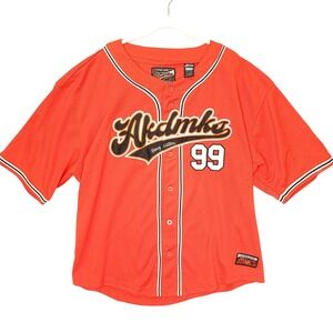 Akademiks Jeanius Level Baseball‎ Jersey Mens 4XL Orange 99 Akdmks